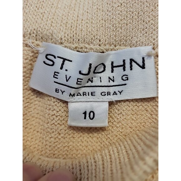 St. John Evening Santana Knit Maxi Skirt with Long Slit Size 10 Yellow - Picture 5 of 6